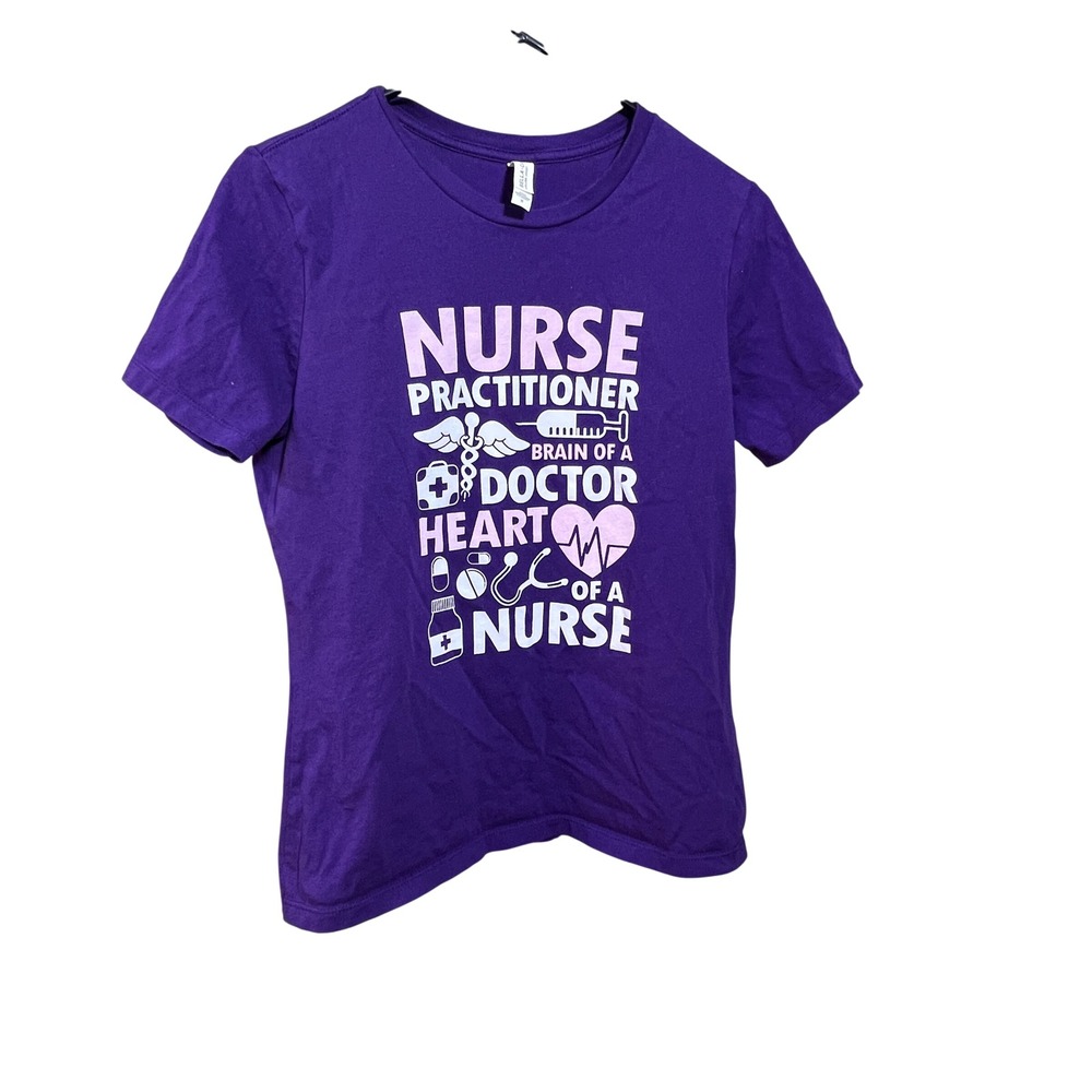 Bella Canvas Graphic Tee Medium Purple Nurse Practitioner Short Sleeve Shirt